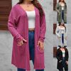 Women Large Size Casual Knitted Jacket 2024 European American Spring Summer Long Sleeve Cardigan