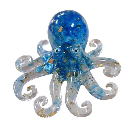 Эпоксидная фигурка осьминога из искусственного хрусталя, исцеляющий натуральный камень, статуэтка осьминога, морское животное, украшение для рабочего стола