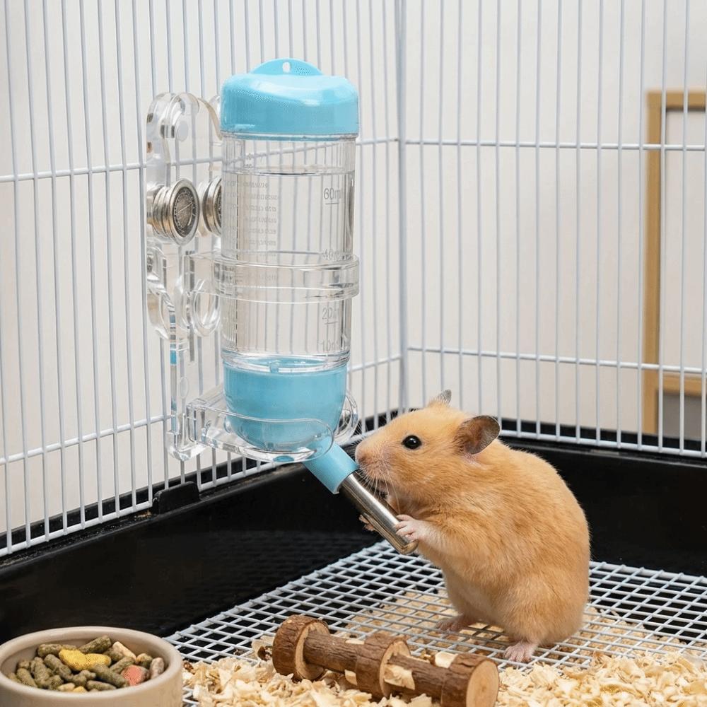 Transparent Hamster Water Bottle Holder Acrylic Sturdy Magnetic Base Holder Wall-mounted Without Bottle Small Pet Kettle Holder