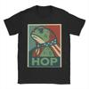 Мужские футболки Hop Portland Frog Хлопковая одежда Летняя Винтажная с коротким рукавом Круглый вырез Патерн в стиле Харадзюку Футболка Большого размера