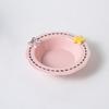 Nostalgie Ceramic Feeding Bowl for Dogs & Cats, Whisker Friendly Kitten Food Water Dish, Wide Shallow Pet Feeder Plate Dry Wet