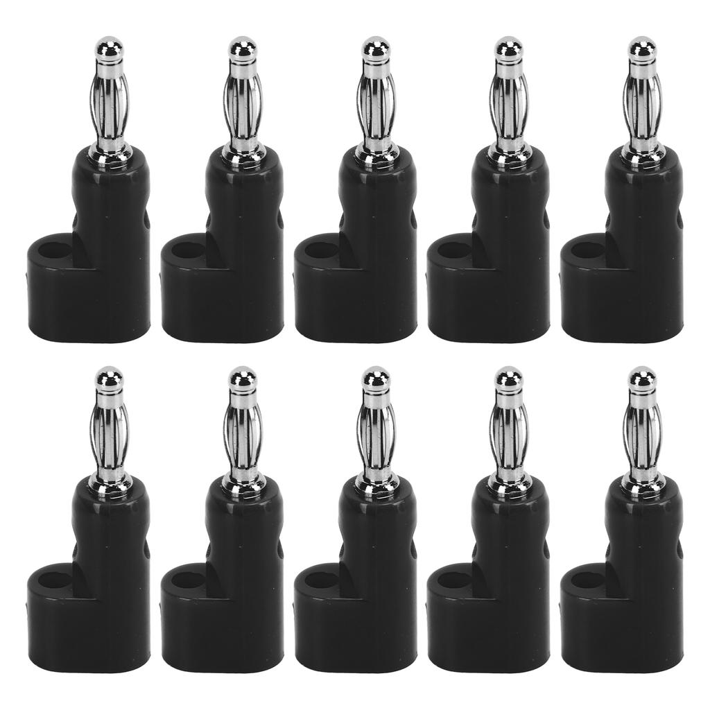 10pcs 4mm Stackable Banana Plug Connectors Solderless Banana Plugs for Security Accessories