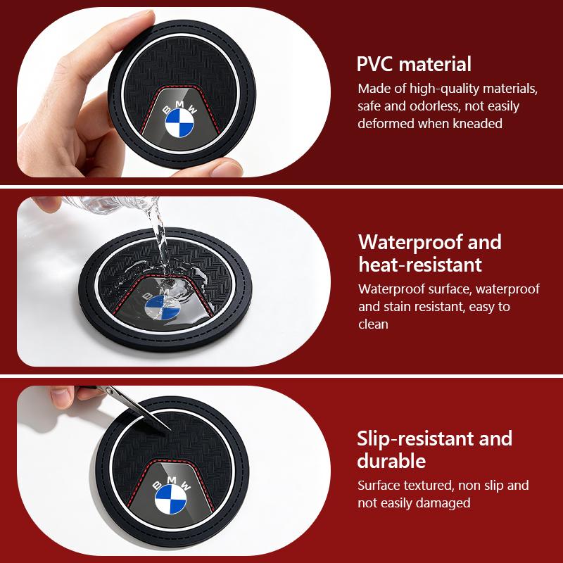AAACE1 Car Cup Holder Coasters Non-Slip Anti-dust Insert Auto Car Cup Mat For BMW M Sport M2 M3 M4 M5 M6 E46 E90 E60 F10 F20 E87 X3 X6