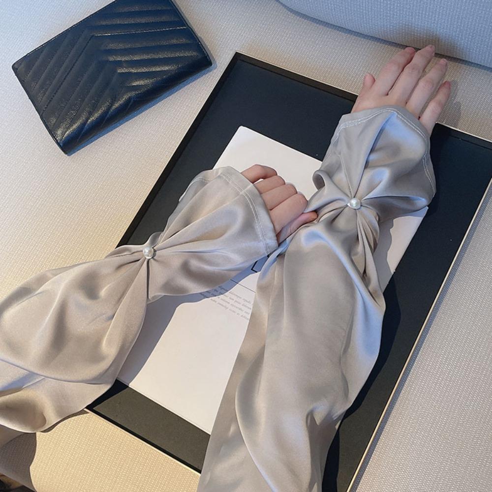 Sun Protection Silk Fabric Sleeves Thin Yarn Arm Sunscreen Covers Driving