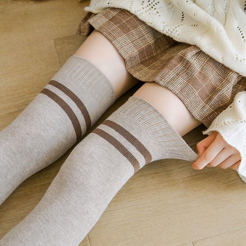 Сапоги-чулки до колена Женские Зимние на флисовой подкладке Гетры Корейский стиль Длинные носки Стиль преппи