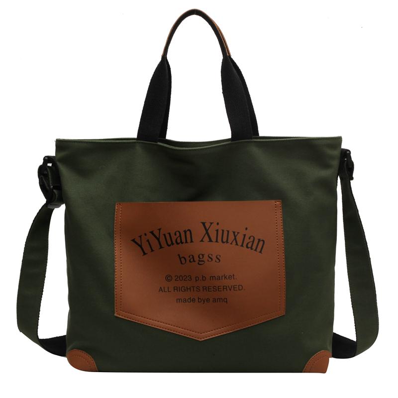 Модная сумка через плечо большой емкости с буквенным принтом, женская новая модная простая сумка, однотонная сумка-тоут