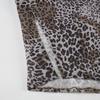 Осень/Зима 2024 Европейский и Американский Стиль Леопардовый Принт Сетка Асимметричная Длинная Юбка