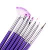 7pcs Purple Nail Art Design Brushes Painting Drawing Dotting Tool for Manicure