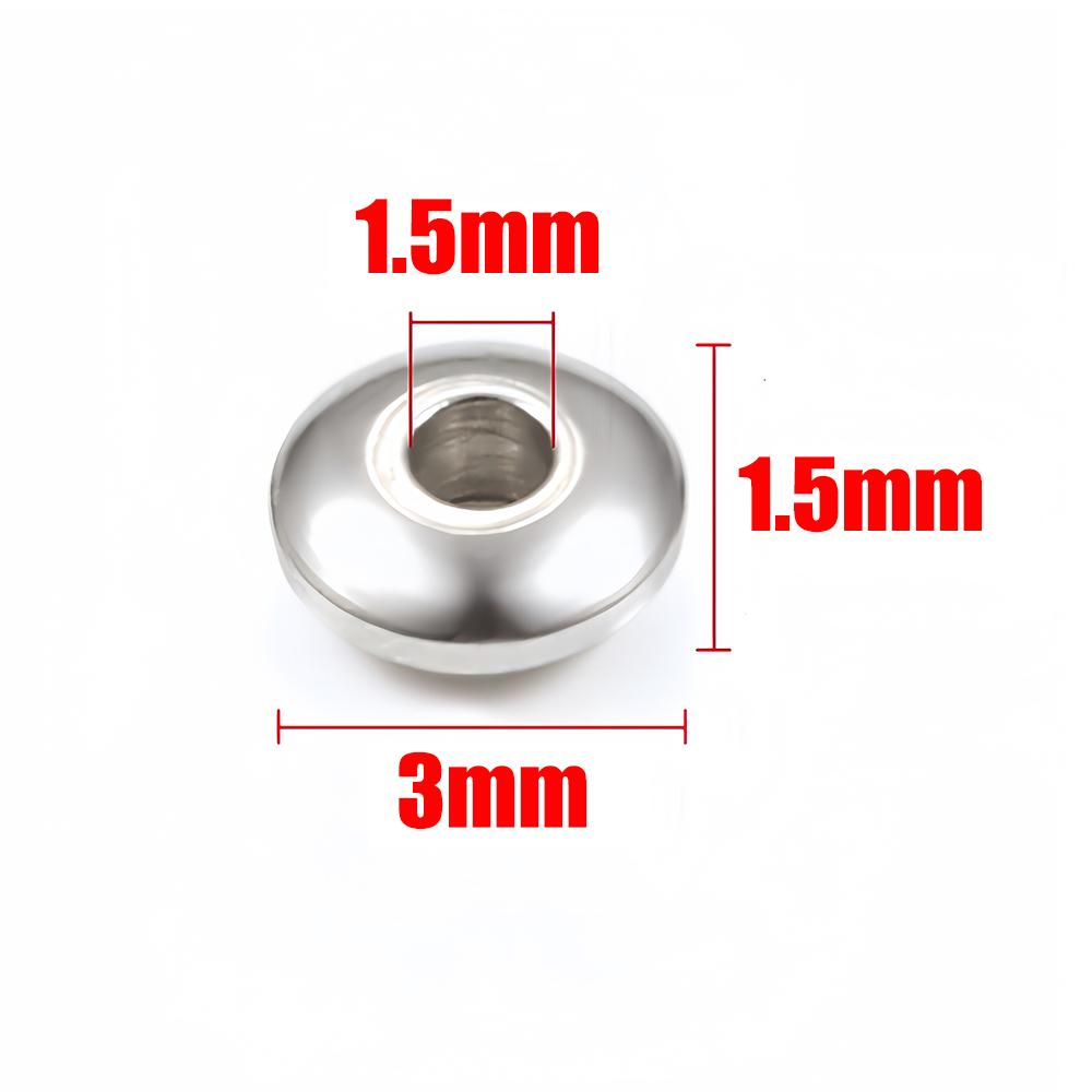50-100Pcs 3-8mm Stainless Steel Spacer Beads Round Flat Charms Loose Beads for DIY Bracelets Necklace Jewelry Making Accessories