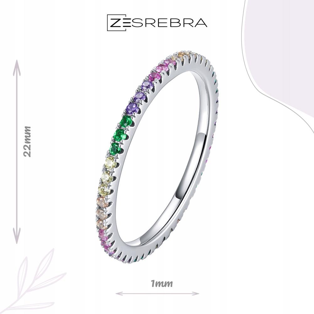 Ring With Colorful Cubic Zirconias S925 Crystals