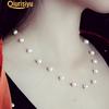 Women Faux Pearl Charm Pendant Chain Choker Short Necklace Jewelry Fashion Jewelry