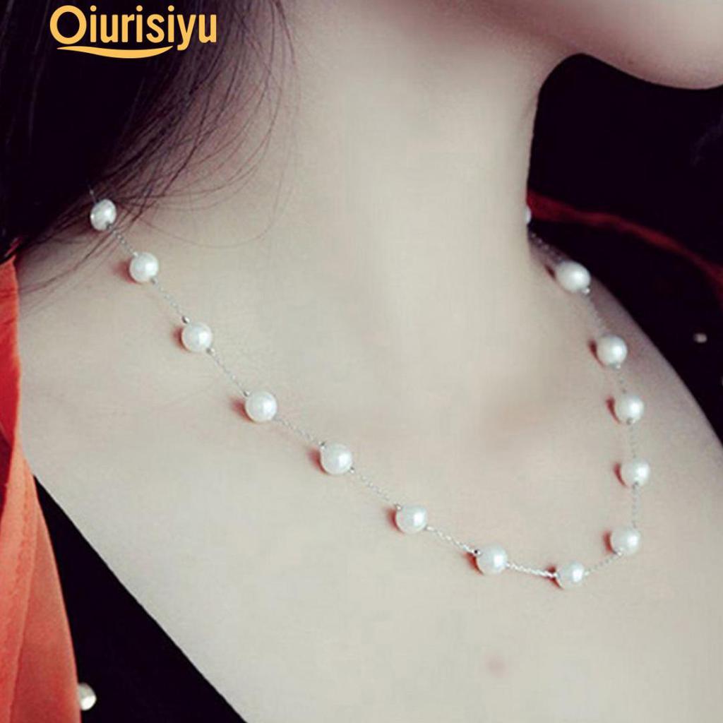 Women Faux Pearl Charm Pendant Chain Choker Short Necklace Jewelry Fashion Jewelry