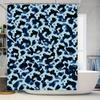 Камуфляжная шторка для душа Синяя Белая Водонепроницаемая ткань Украшения для ванной комнаты DIY Проекты по улучшению дома Современные шторки для ванной f