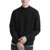 Uniqlo Однотонный вязаный свитер с высоким воротником, свободного кроя, с длинным рукавом, мужской, черный 460946-09