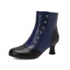 Women's High-heeled Short Boots Autumn and Winter New Retro Color-matching Large-size Short Boots