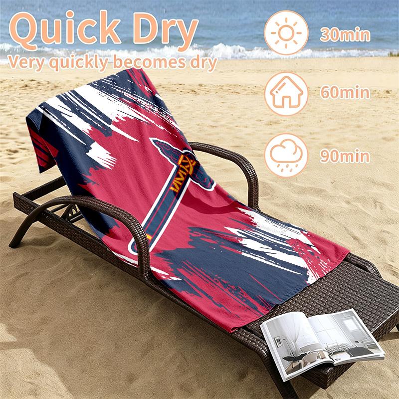 Atlanta Braves Beach towels also serve as bath towels summer essential a musthave for the outdoors the beach and the pool