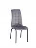 Gray Velvet Chair, Quilted, Profiled, On Black Loft Legs
