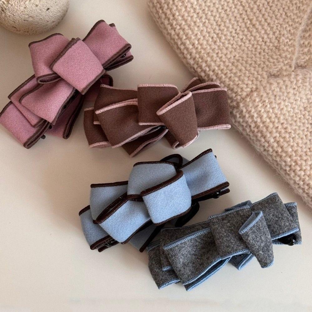 Korean Style Bow Vertical Clip Sweet Ponytail Holder Durable Women Hair Claws Girls Gift