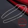 16-30 Inch Thin Genuine Sterling Silver 2mm Side Chain Necklace Ladies Girls Kids Kids 40-75cm Fashion Jewelry