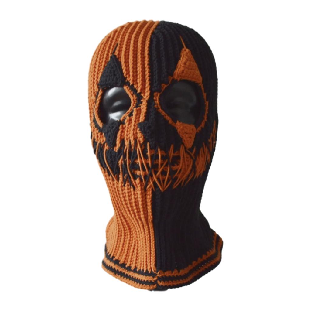 Rabbit Ears Evil Clown Hat Handwoven Balaclava Cap Novelty Party Hat for Girl Boys Knit Mask Hat Accessories