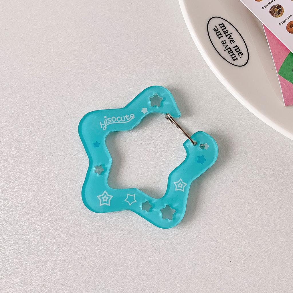 Ins Style Cute Acrylic Cartoon Keychain Holder Korea Kawaii Fruit Cupcake Star Shaped Decor for Bag Pendant Hook Key Hanging