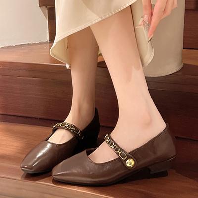 Мягкие летние туфли женские на низком каблуке оксфорды с неглубоким носком женская обувь 2024 кожаное платье Мэри Джейн женские туфли дерби