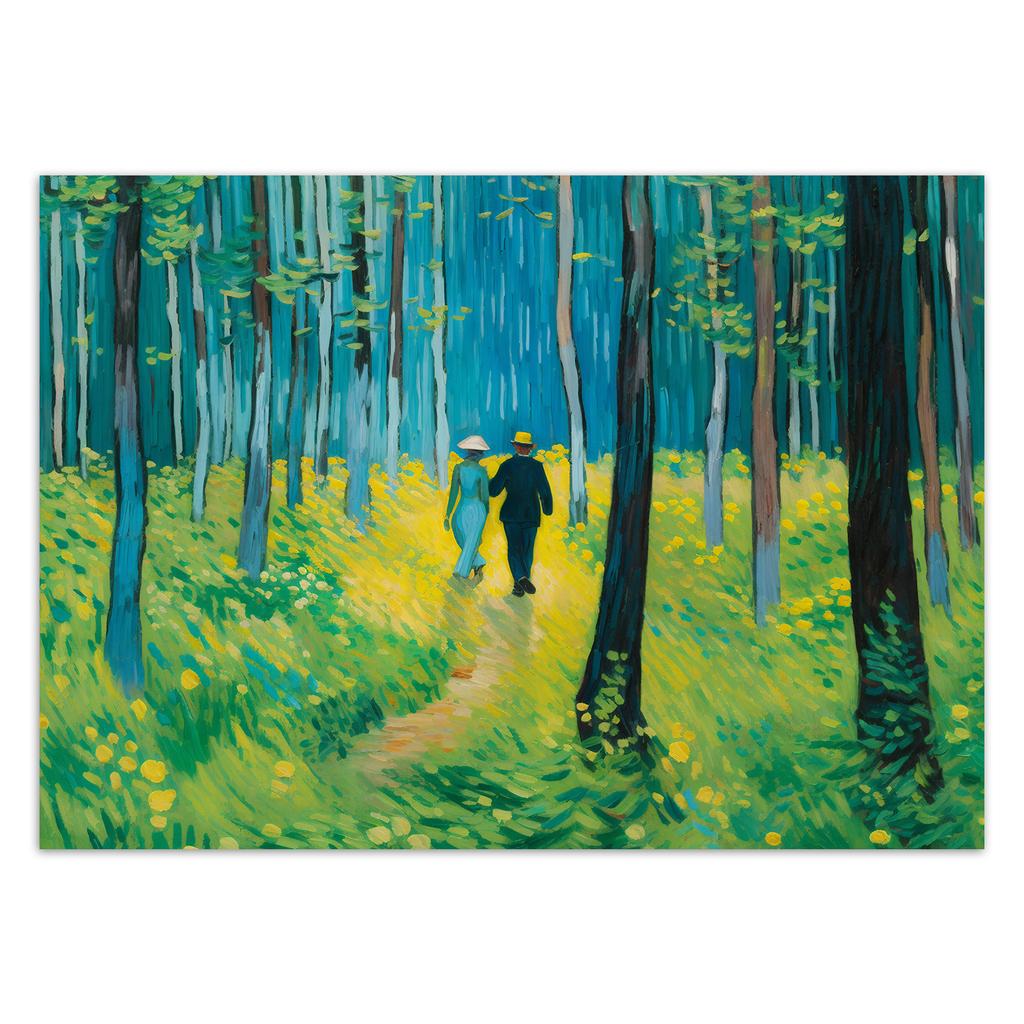 Обои Пара в лесу - V. Ван Гог