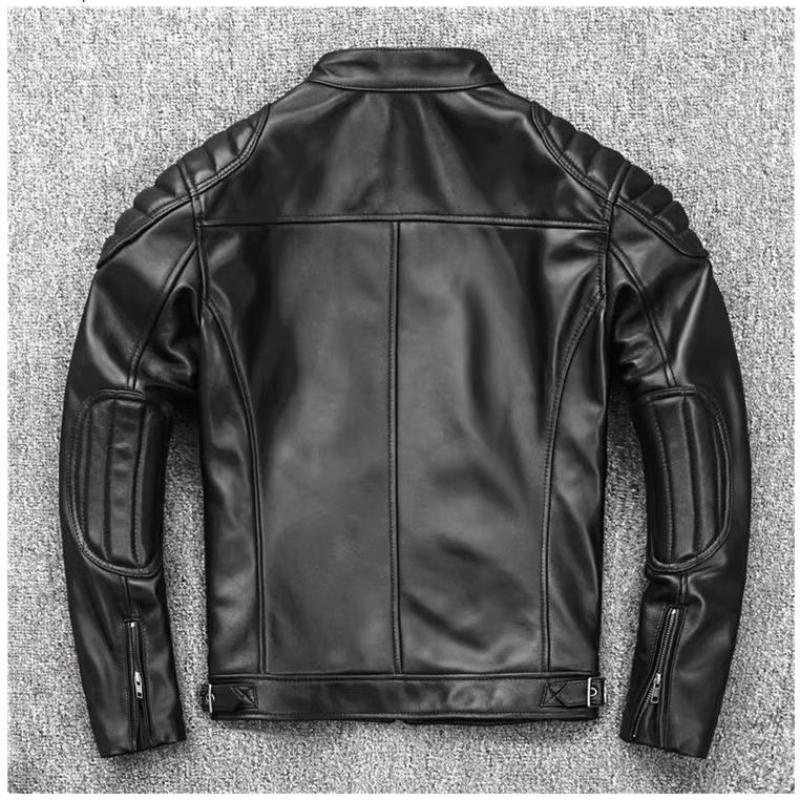 Мужская натуральная воловья кожа. 100%. Крутая куртка Motor Rider из натуральной кожи. Облегающий крой из натуральной кожи больших размеров