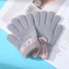 Перчатки Женские Зимние Вязаные Милые Кролик Мультяшные Утепленные Теплые Шерстяные Студенческие Для Письма Верховой Езды Холод Влага