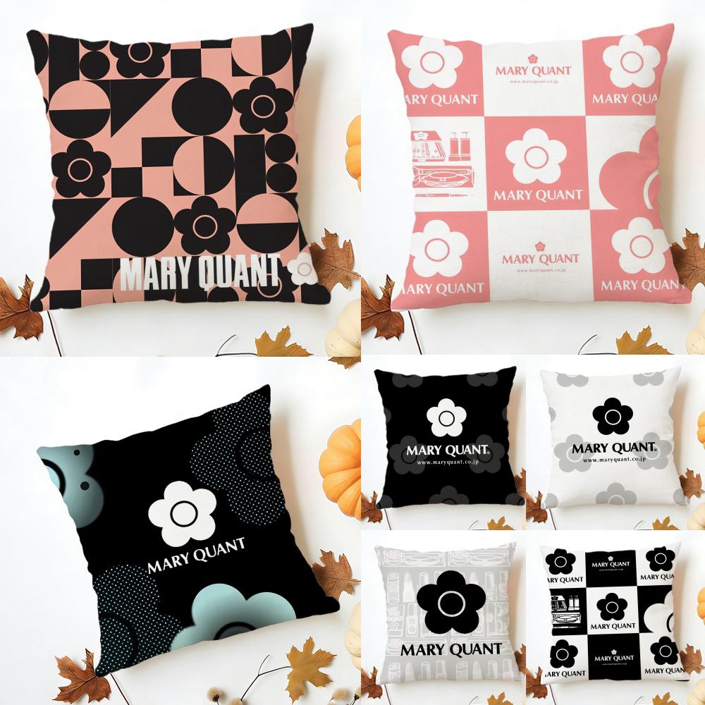 Fashion MMaryQQuant Cushion Cover Washable Linen Pillowcase Soft for Sofa Bed Cozy Home Room Decor
