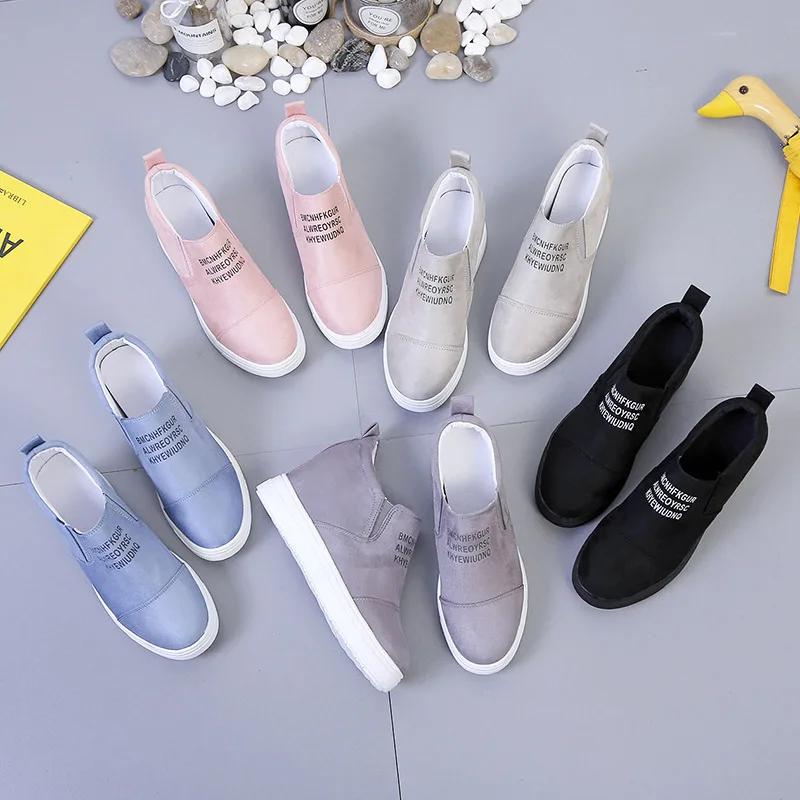 Женские ботильоны на танкетке, вулканизированная платформа, осенние женские туфли на высоком каблуке, увеличивающие рост, женская мода, повседневная обувь больших размеров741