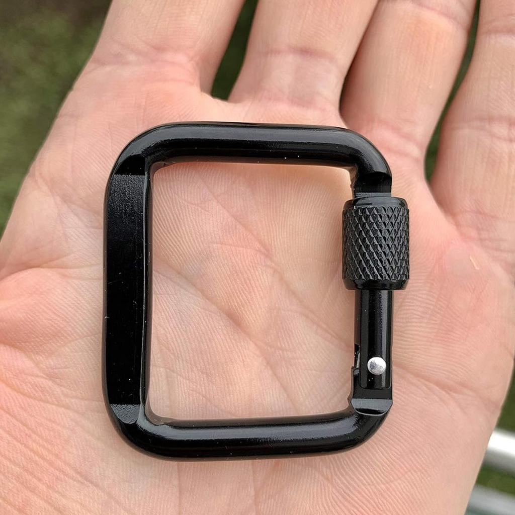 4 шт. квадратных карабинов, легкий брелок с защелкой, крюк, алюминиевый винтовой карабин для походов на открытом воздухе, кемпинга, путешествий