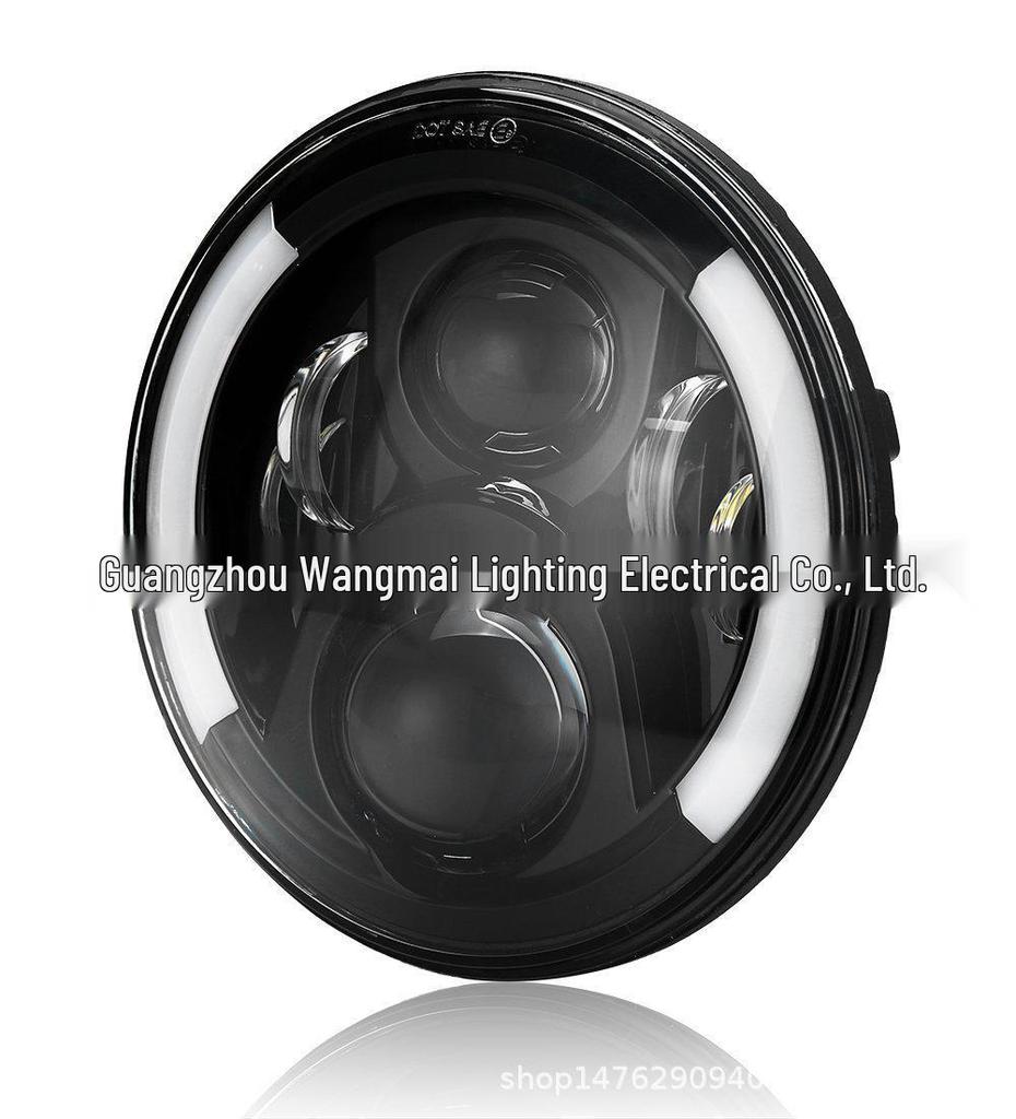 60W 7-inch High Brightness Headlight with Angel Eye for Harley Motorcycles & JEEP Wrangler
