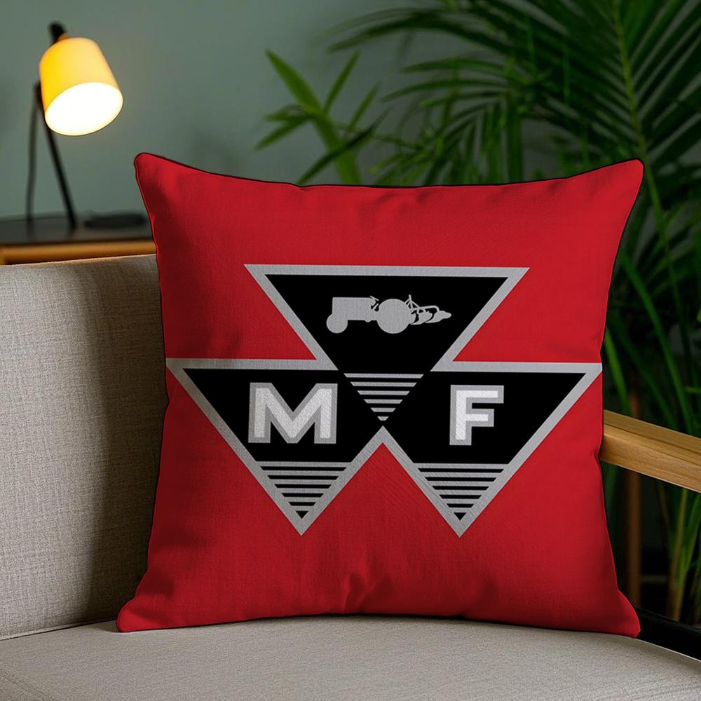 Чехол на подушку M-Massey Ferguson Мягкий короткий плюш Двусторонний принт Декор для дома Машинная стирка Наволочка Подарок