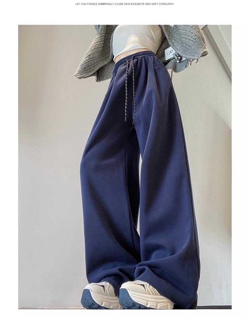 Белые брюки с высокой посадкой и широкими штанинами: Весна/Осень 2025 - Утягивающие, Свободные, Трикотажные брюки в пол для женщин