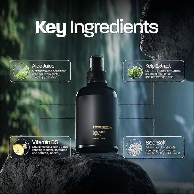 Спрей с морской солью для придания объема волосам, 170 мл Текстурирующий и укрепляющий спрей с витамином B5 и морскими водорослями