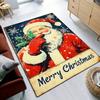 Vintage Santa Claus Christmas Rug for Festive HomesHoliday DecorMerry Christmas Area Rugs Anti slip carpet can be machine washed