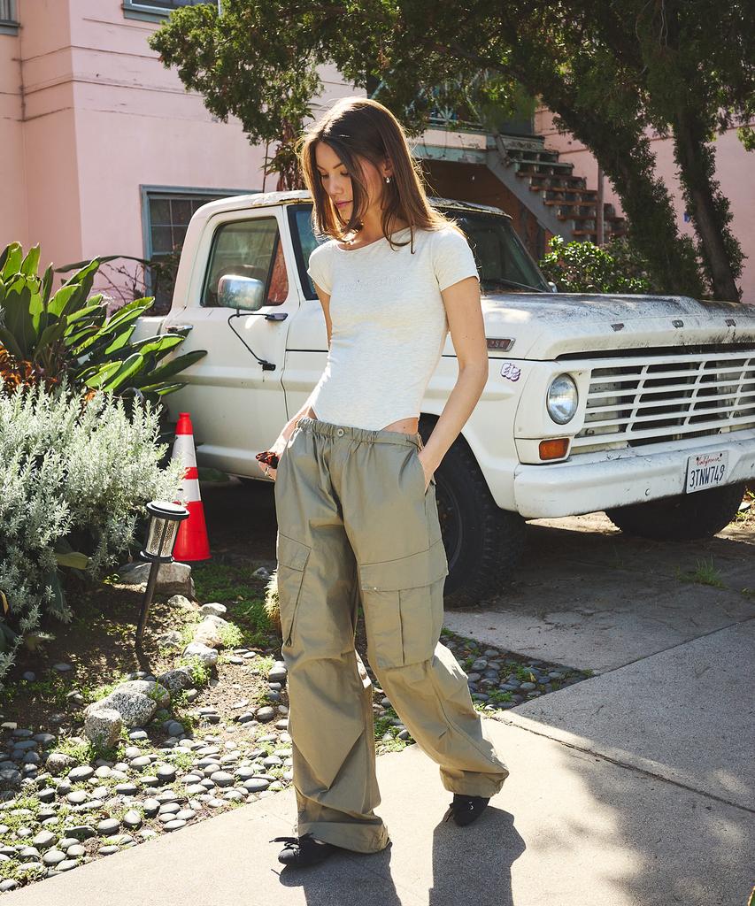 ASIF CALIE Parachute Cargo Pants Khaki