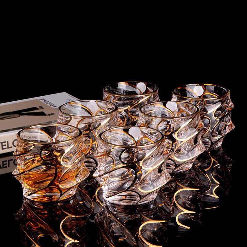 Flavinmci Gold-Rimmed European Glassware Set