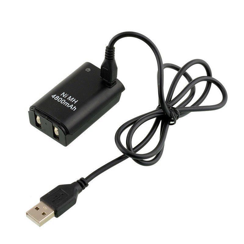 2 аккумулятора емкостью 4800 мАч с USB-кабелем для зарядного устройства для беспроводного контроллера Xbox 360, геймпада