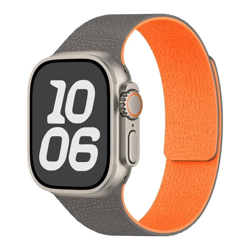 Новый силиконовый магнитный ремешок для Apple Watch ultra2 49мм 45мм 42 40мм 46мм 38/41мм спортивный браслет серии 10 9-8-7-6-5-4-3-SE ремешок