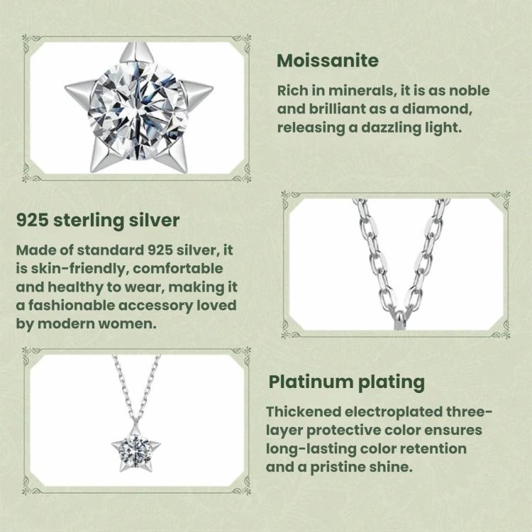 S925 Sterling Silver 1-Carat Sparkling Moissanite Necklace