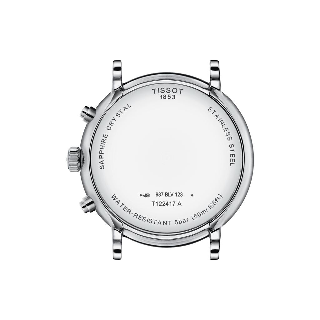 Tissot Мужские модные часы T122.417.16.033.00 с кожаным ремешком и серебристым циферблатом