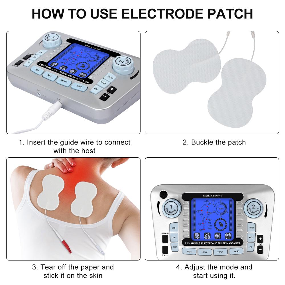 Электрический импульсный массажер Tens EMS стимулятор мышц 12 режимов цифровой терапевтический аппарат массаж тела средство для облегчения боли здравоохранение