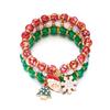 Christmas Beaded Bracelet, Three-pack Christmas Cartoon Christmas Tree Snowflake Old Man Pendant Combination Bracelet