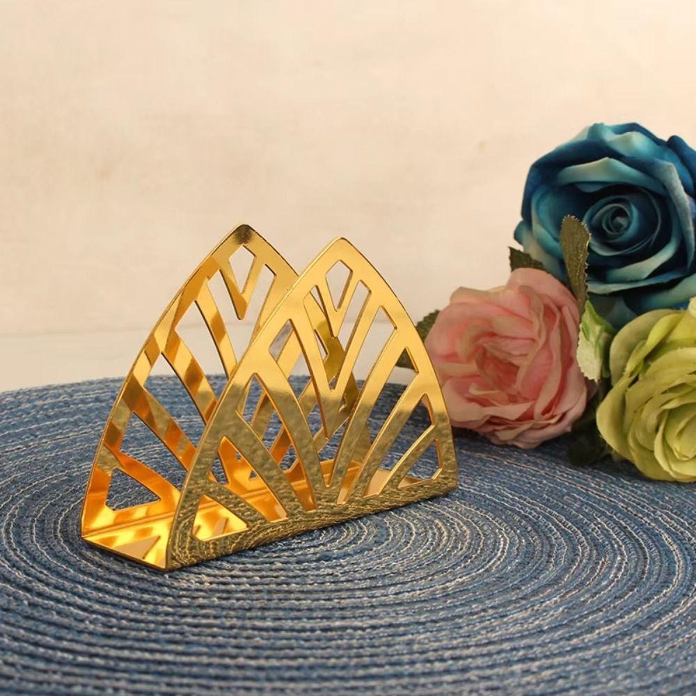 Hollow Nordic Paper Storage Shelf Rust-resistant Vertical Napkin Rack Paper Napkin Dispenser Home