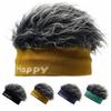 Hip Hop Fun Short Hair Caps Sports Brimless Beanie Wig Hat Rock Fake Hair Skullcap  Women