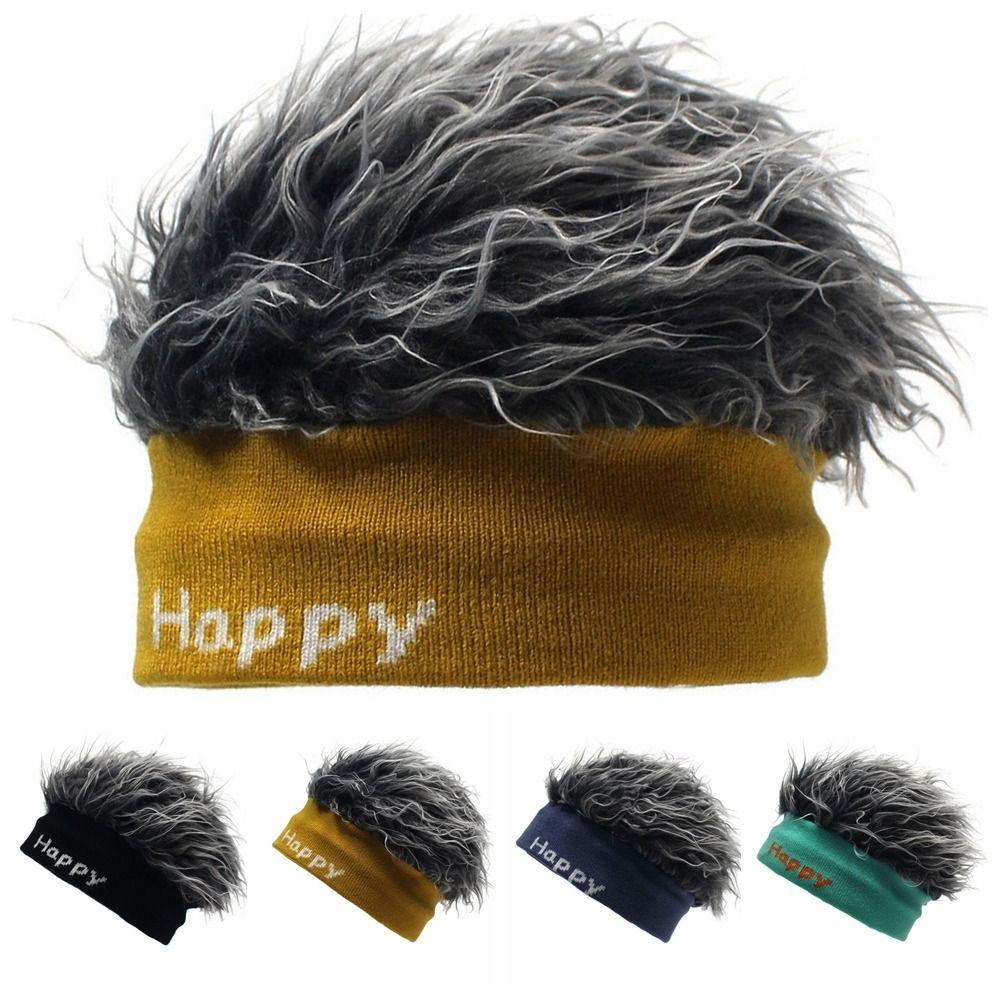Hip Hop Fun Short Hair Caps Sports Brimless Beanie Wig Hat Rock Fake Hair Skullcap Women