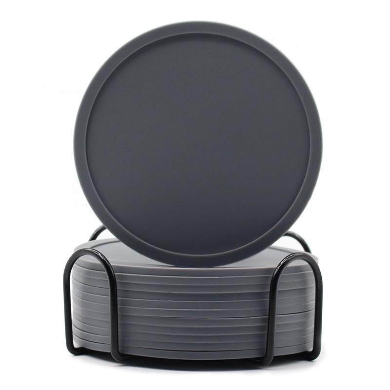 Silicone Coasters Round 10cm Insulated Coasters Set Bleach-proof Coffee Coasters Soft Rubber Coasters