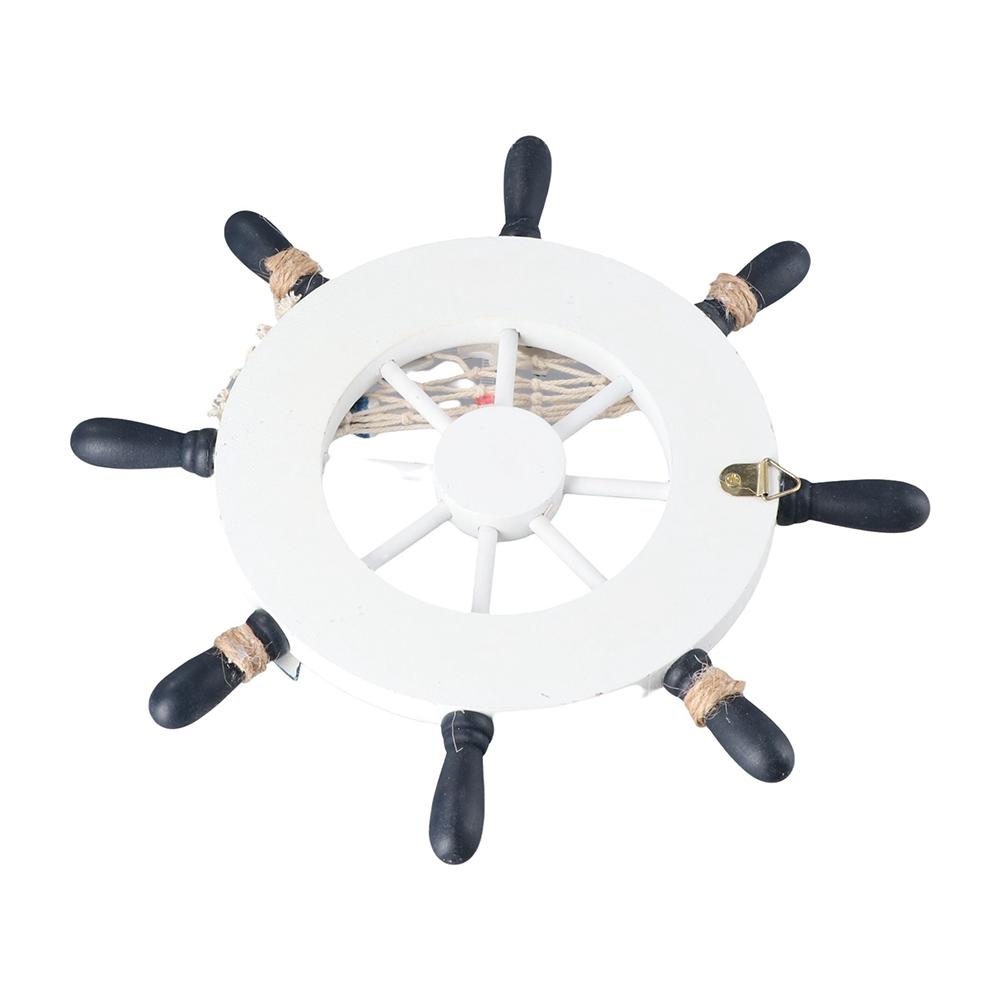 Net Beach Home Decoration Crafts Wooden Boat Wall Decor Ship Steering Wheel Hanging Decoration